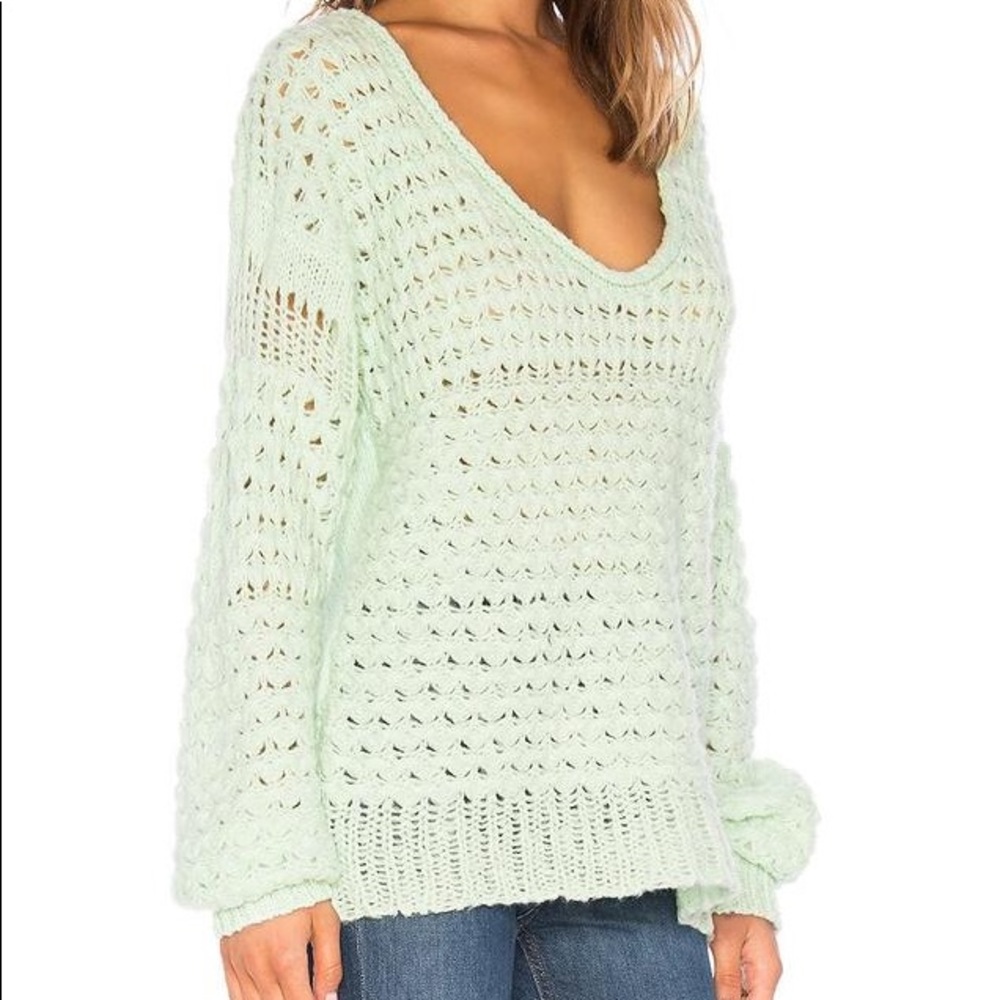 Free people crashing waves knit sweater mint